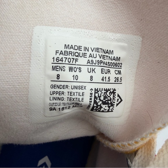 Converse Totally Thrashed Chuck Taylor All Star Hi Enamel Red Mens 8 Womens 10 - Picture 9 of 12